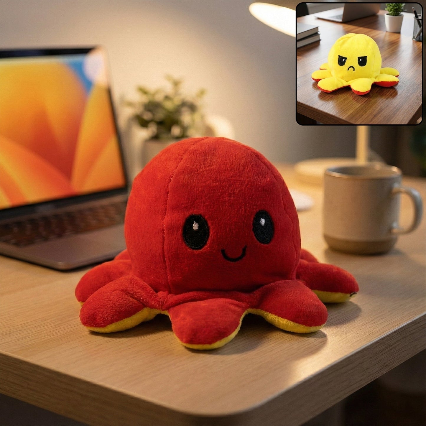 Reversible Octopus Mini Plush Toy (1 Pc)