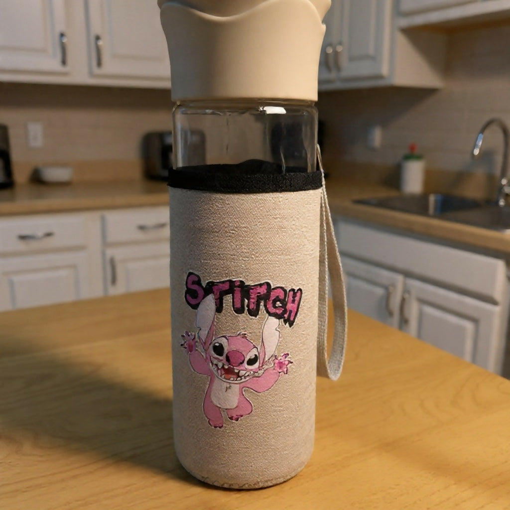 Glass Water Bottle with Sleeve and Strap for Daily Use