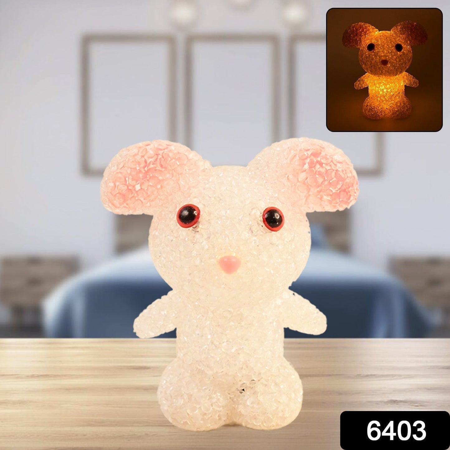 Crystal LED Night Light Lamp – Cute Glowing Animal Decorative Light (1 Pc)