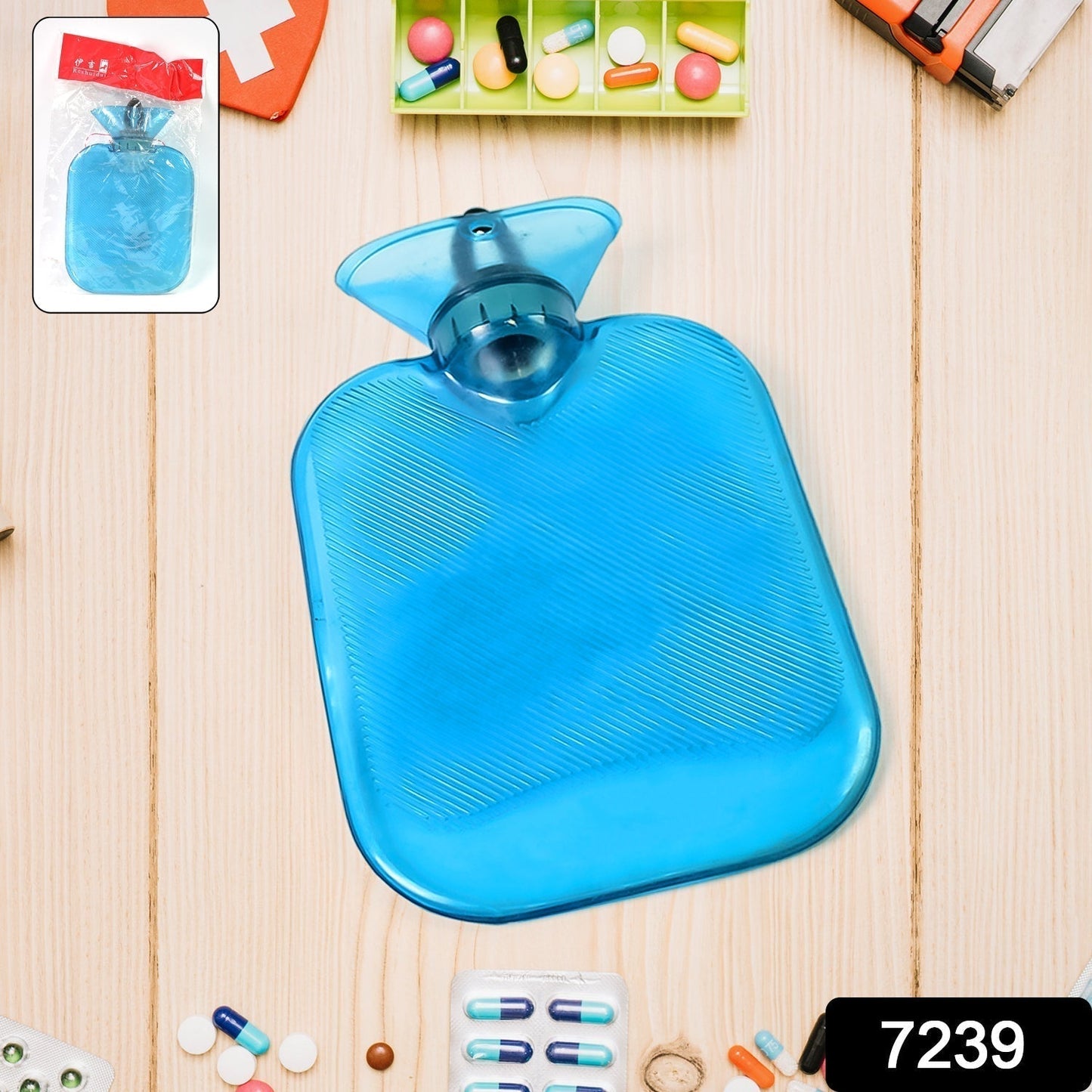 Transparent Personal Care Rubber Hot Water Heating Bag for Pain Relief (Small)
