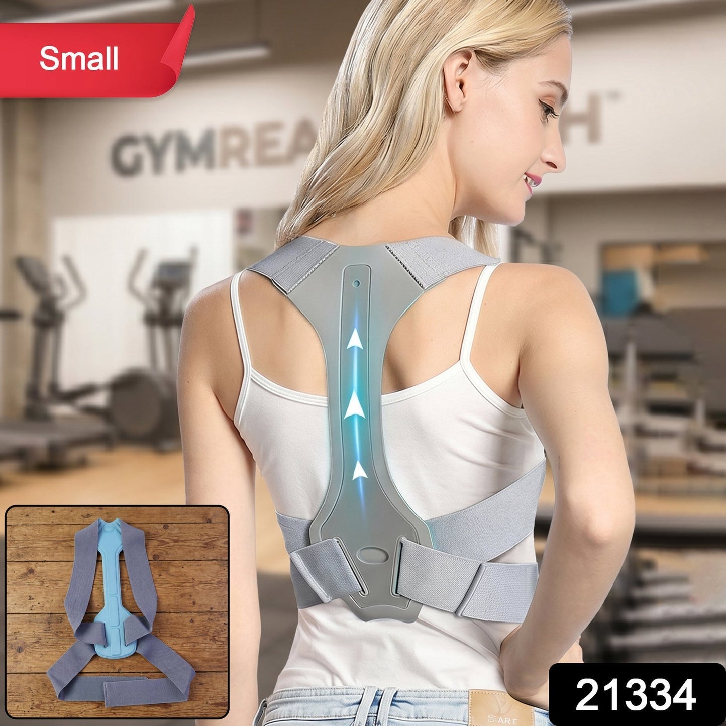 Blue Small Posture Corrector Support Belt for Home Workout