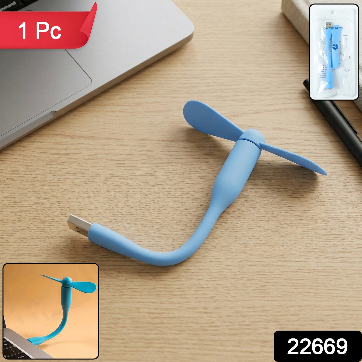 Portable USB Mini Flexible Fan (1 Pc)