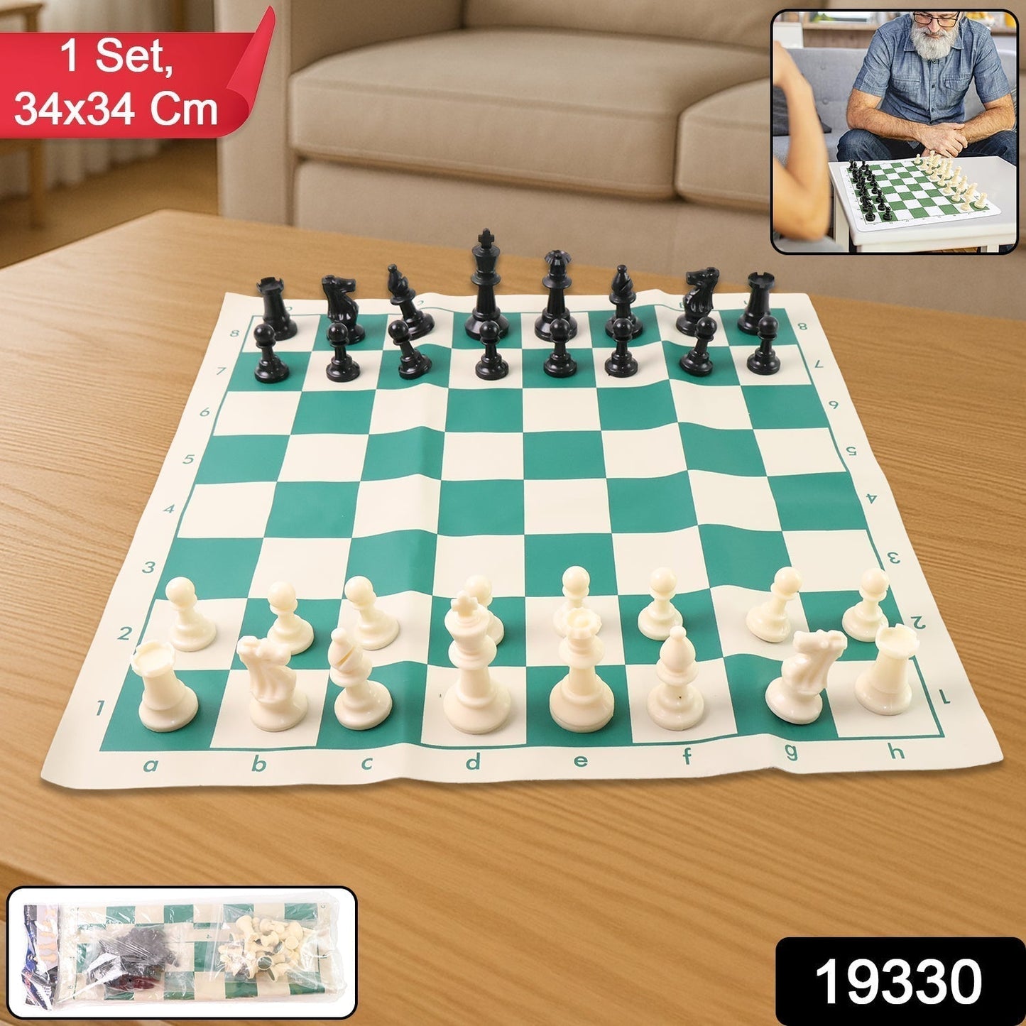 Small Premium Portable Chess Set Plastic Chess Pieces (1 Set)