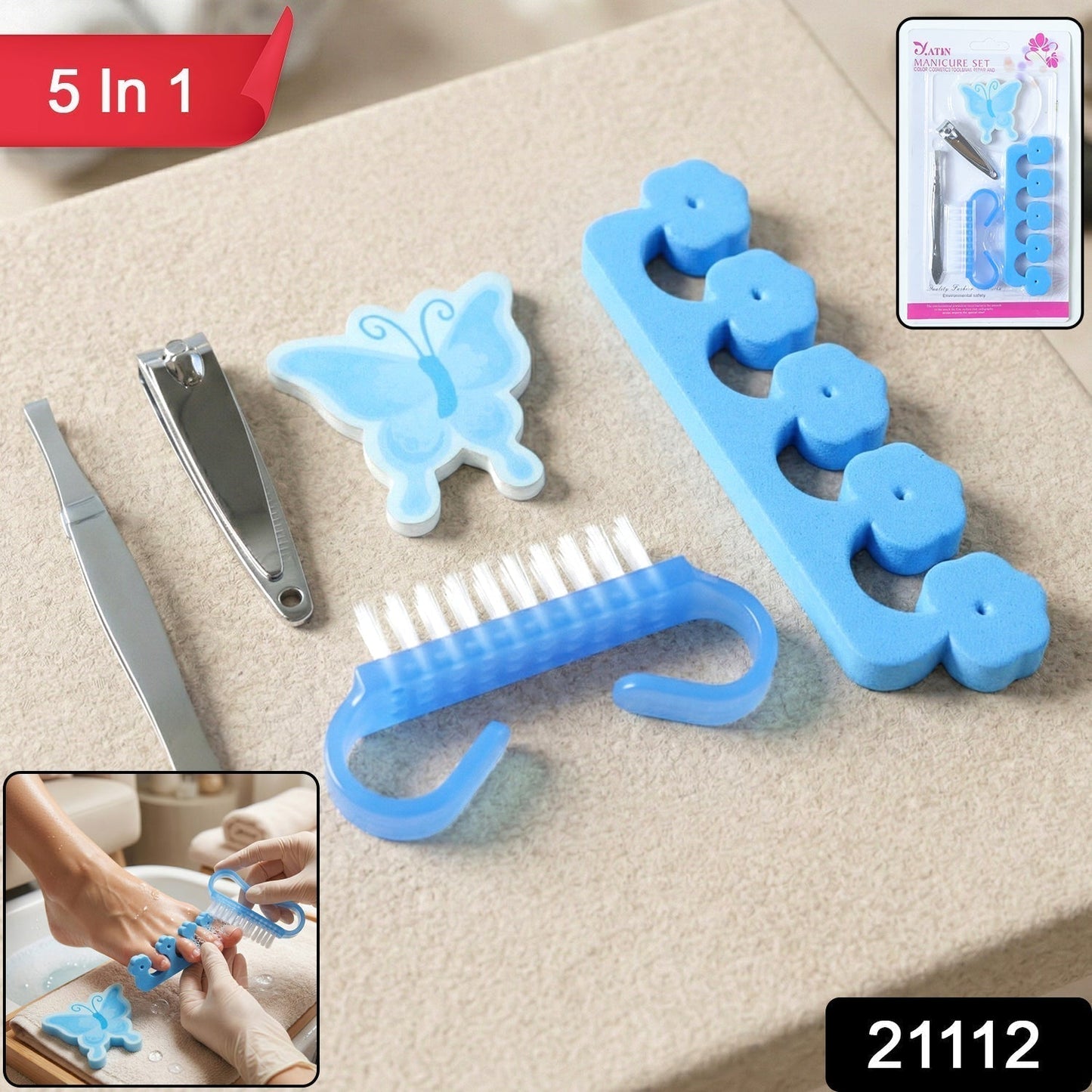 Premium 5 In 1 Manicure Pedicure Kit