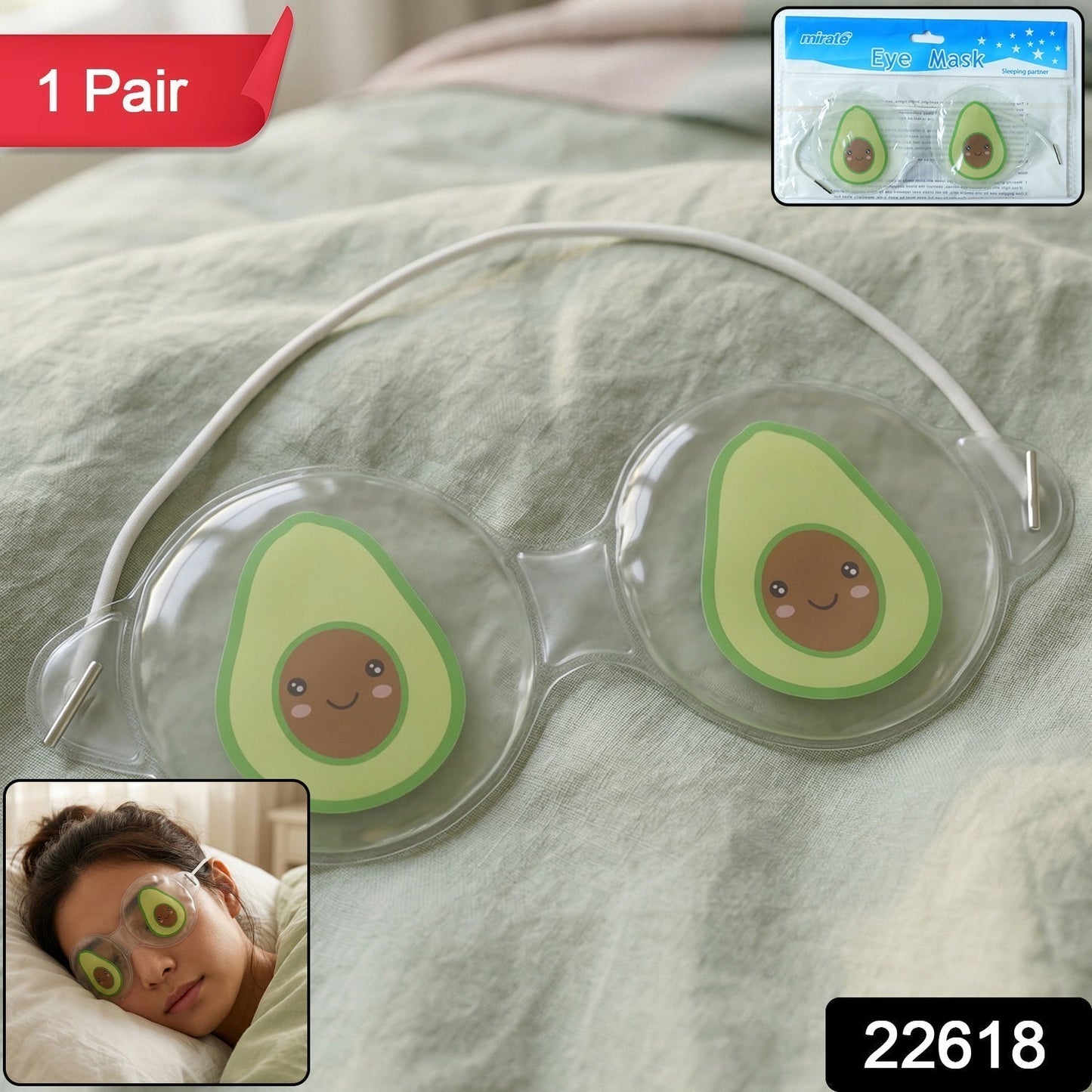 Reusable Eye Cooling Gel Eye Mask (1 Pair, Mix Gel Mask)