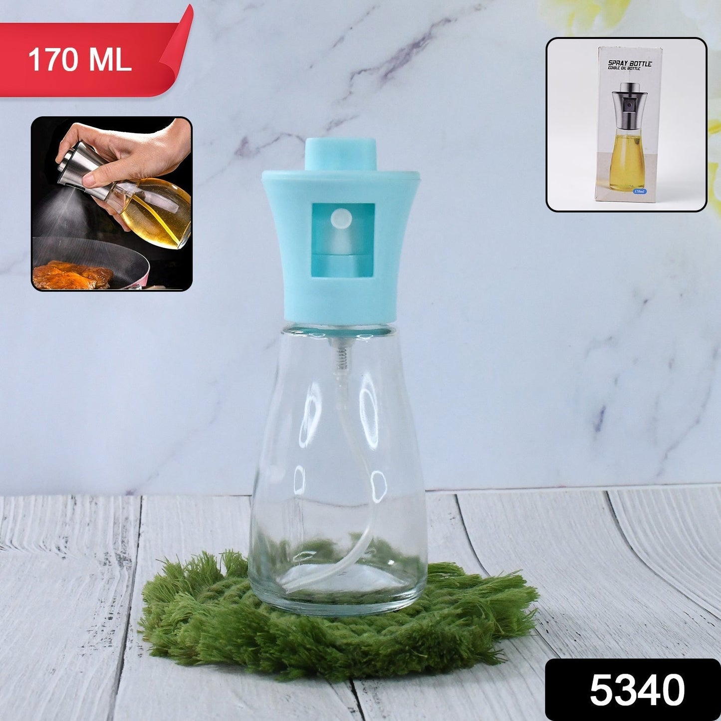 Oil Dispenser Bottle, Oil and Vinegar Cruet, Oil Sprayer Dispenser, Olive Oil Dispenser 170 ml Mist Oil Spray Bottle for Cooking with Plastic