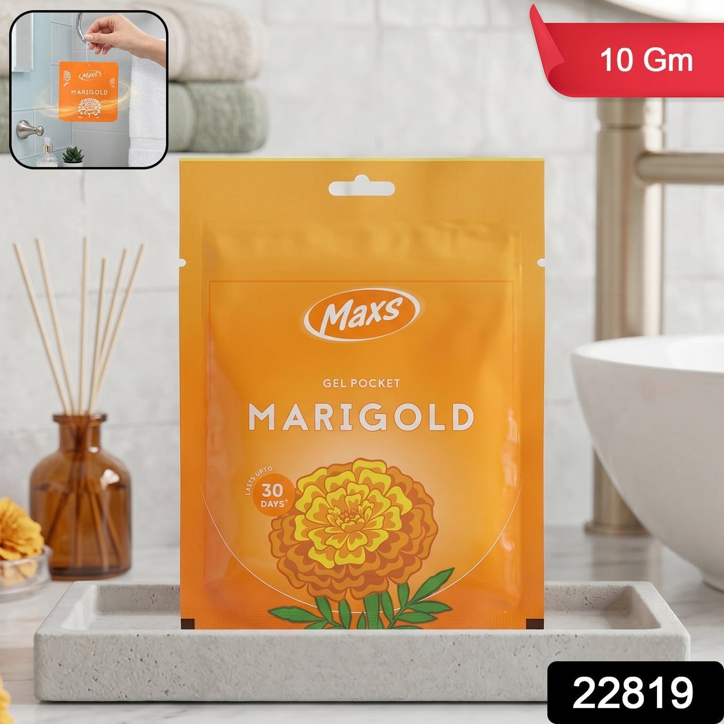 Maxs Marigold Gel Air Freshener Pocket Long Lasting 10 Gm