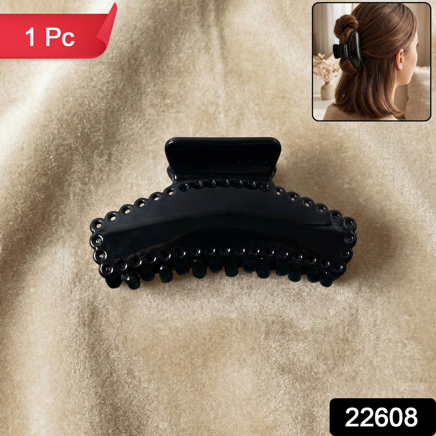 Elegant Black Hair Claw Clip (1 Pc)