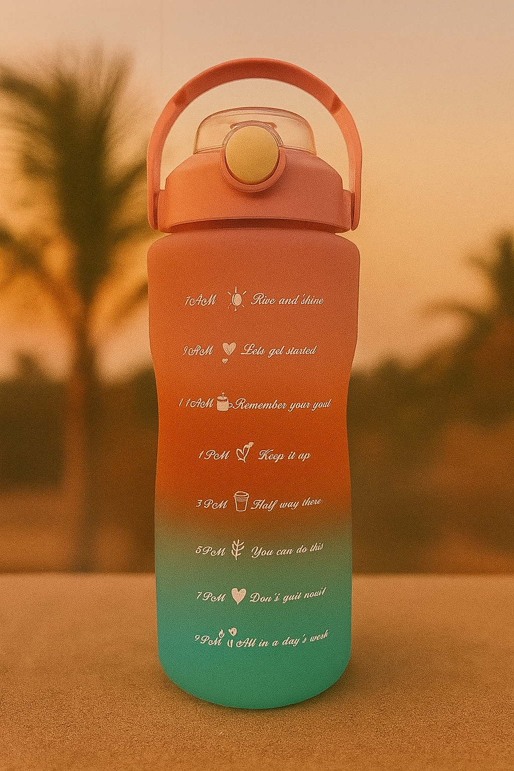 GlowSip Coral Gradient Water Bottle Set – 3-Pack (300ml–1L)