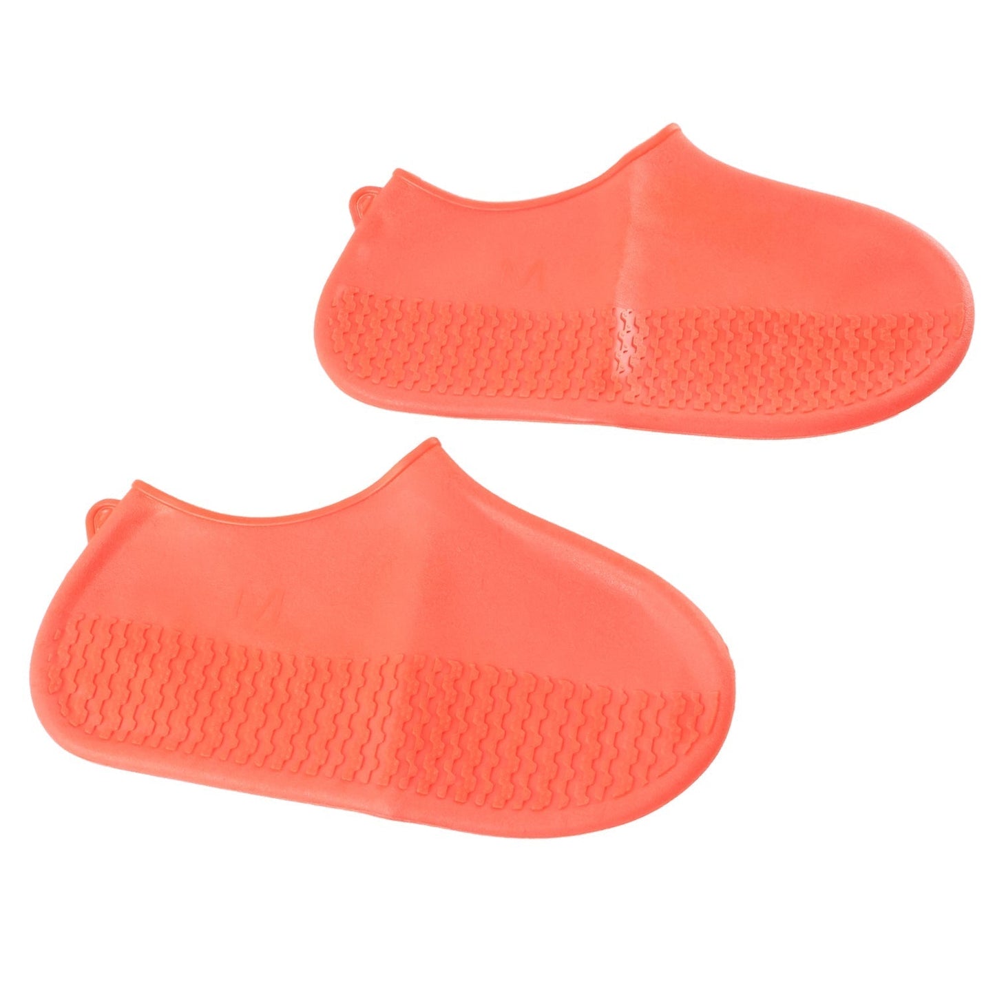 Orange Non-Slip Silicone Rain Reusable Anti skid Waterproof Fordable Boot Shoe Cover (1 Pair)