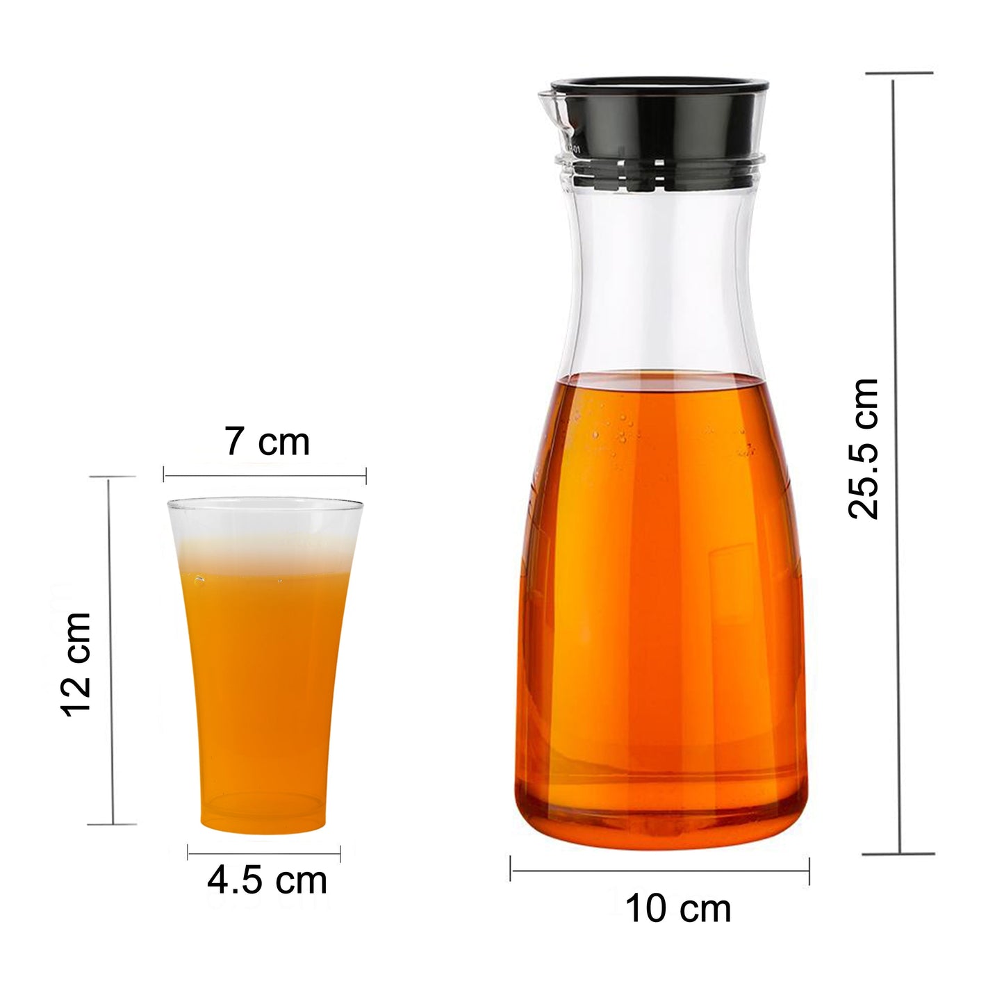 Transparent Unbreakable Water Juicy Jug and 6 Pcs. Glass Combo Set for Dining Table Office Restaurant Pitcher