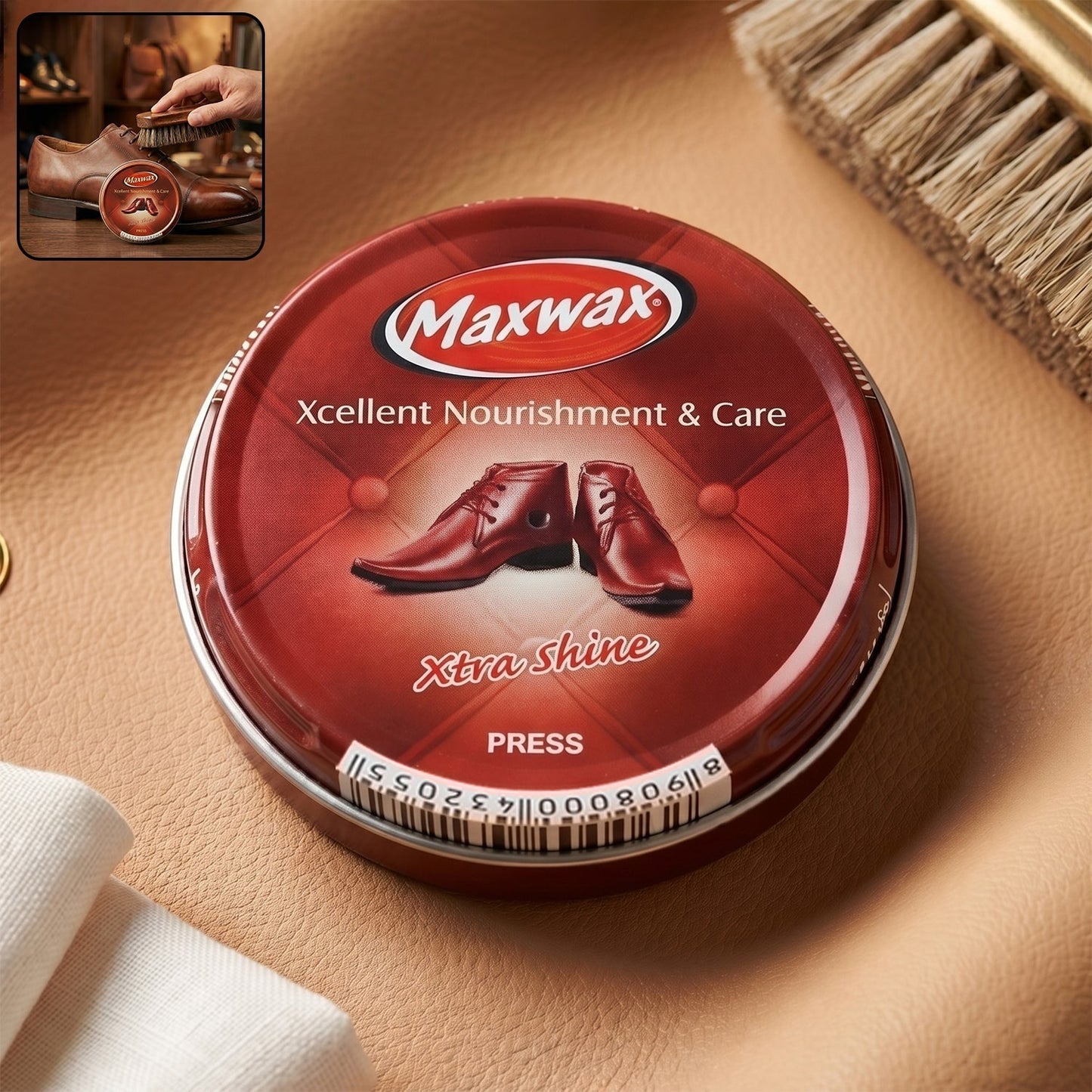 Maxwax Brown Shoe Polish Cream (1 Pc, 40 Gm)