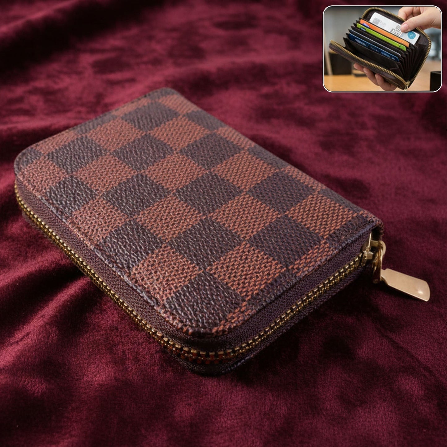 Zip Card Holder Wallet â€“ Multi Card Organizer Case (1 Pc)