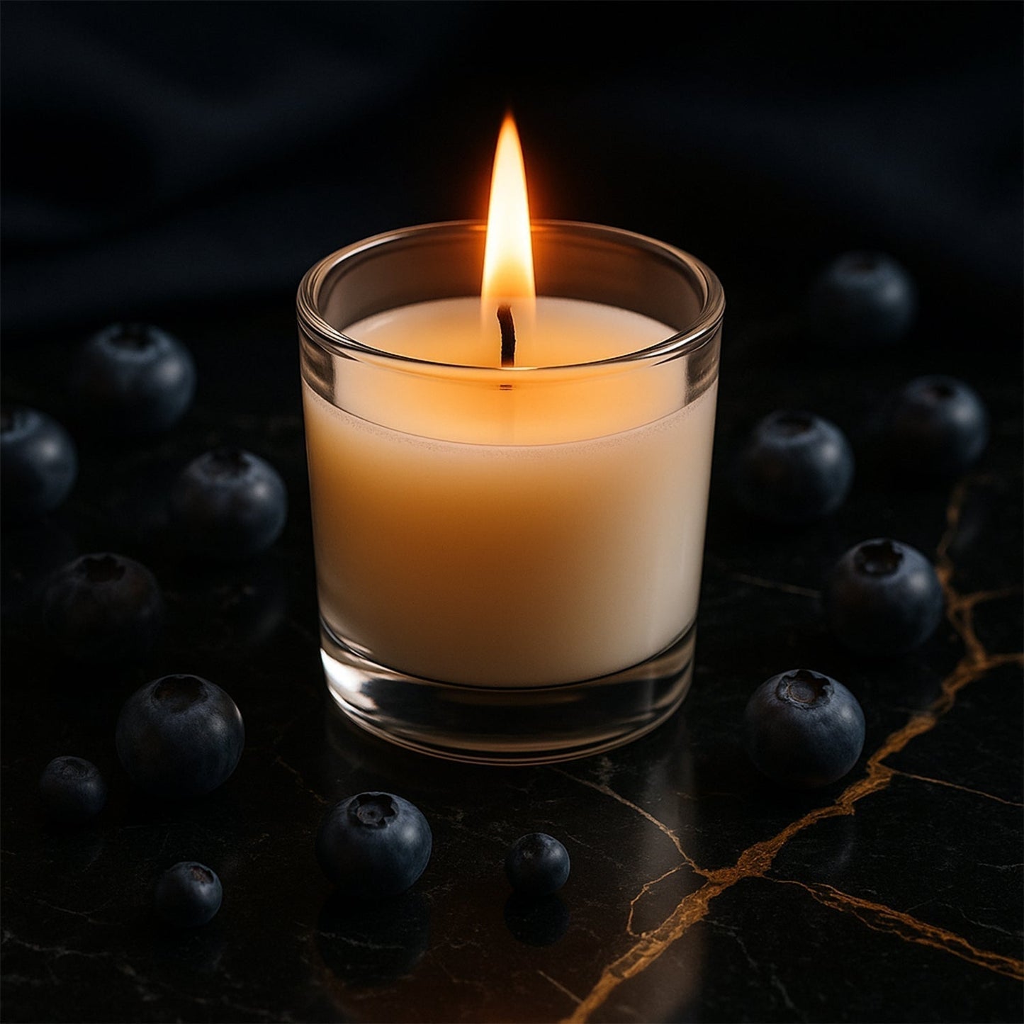 In'lief  Blueberry Soy-Blend Votive Candle Glass â€“ 50 gm (1 Pc)