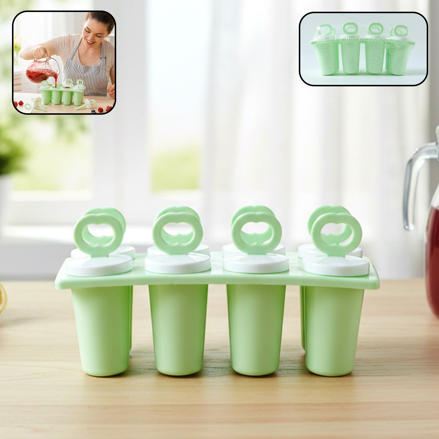 Prexo Plastic Ice Cream Popsicle Maker (8 Pc Set)