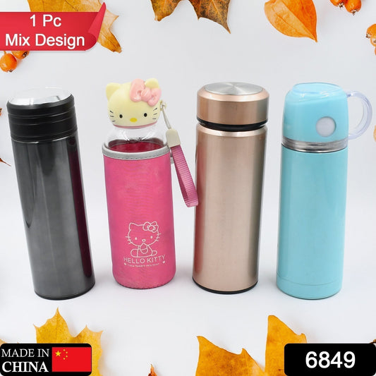 Mix Size and Design Stainless Steel Vacuum Bottle with Cup Lid Thermos for Hot & Cold Drinks or Food-Thermos for Travel (1pc)