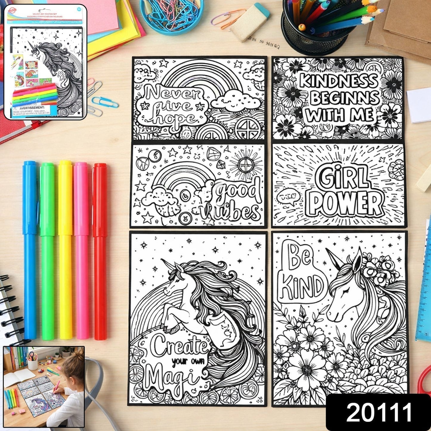 Creative Kids Colouring & Activity Poster Set (11 Pc)