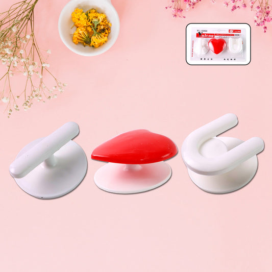 Adhesive Wall Hook Set  For KItchen, Bathroom & Home (3pc)