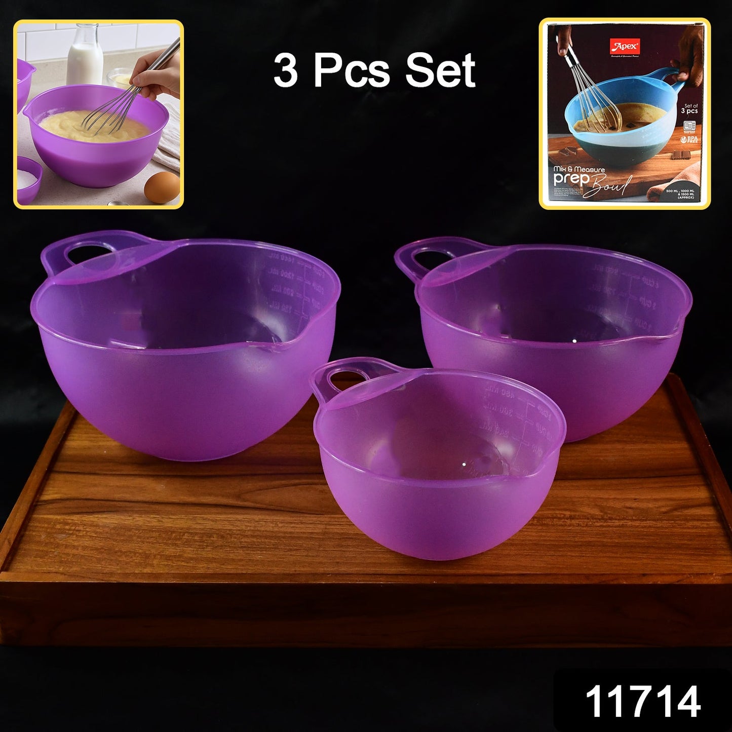 Apex Mix & Measure Prep Bowl Set â€“ 3 Pieces