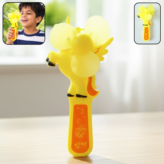 Hand Press Mini Portable Cartoon Fan Toy (1 PC, Mix Color & Design)