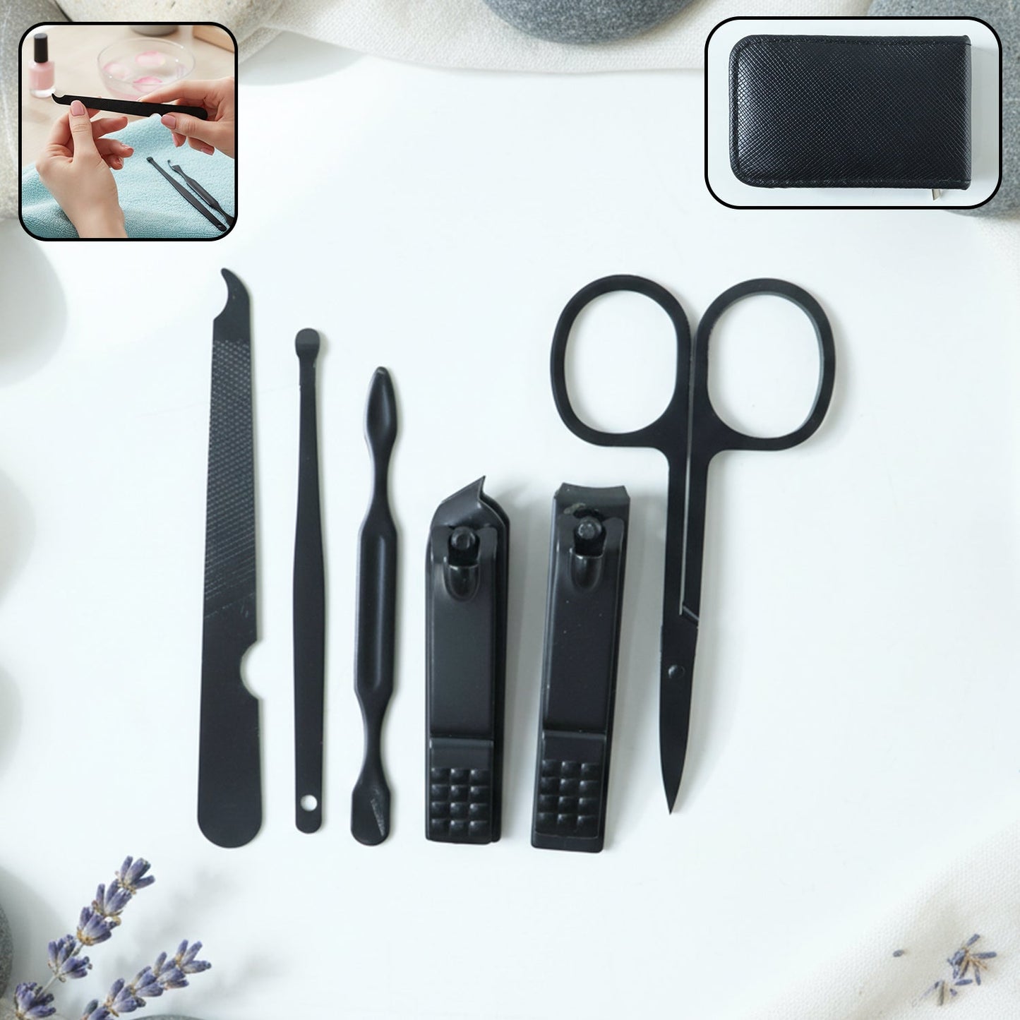 6 in 1 Professional Manicure & Pedicure Grooming Tool Set