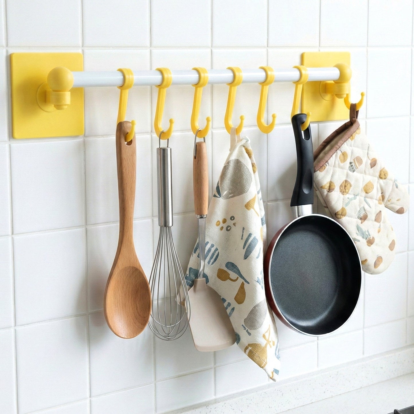 Wall-Mounted Multipurpose Kitchen & Utility Hanging Rack (2 Pc Set)