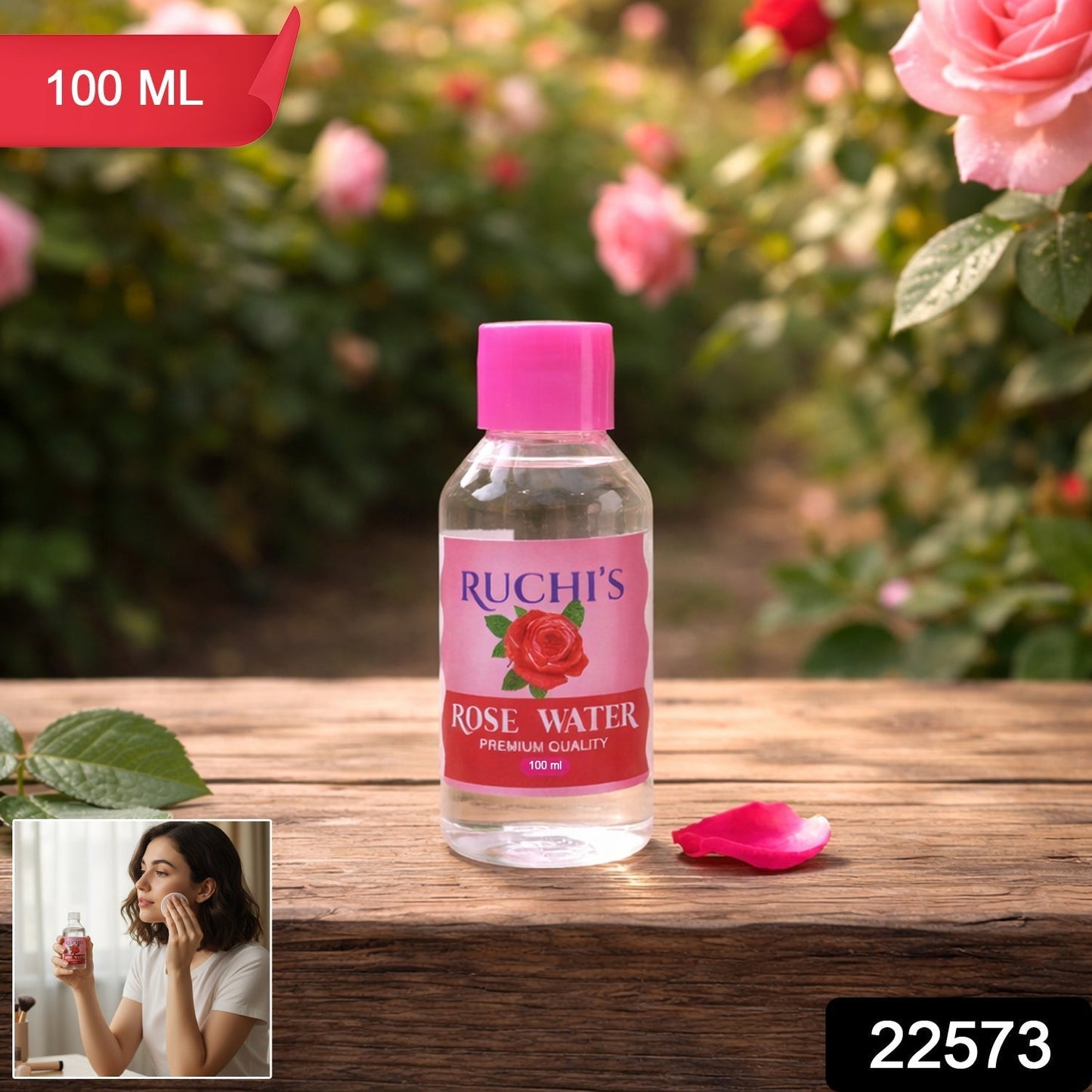 Premium Rose Water Skin Toner and Face Mist (1 Pc, 100 ML)