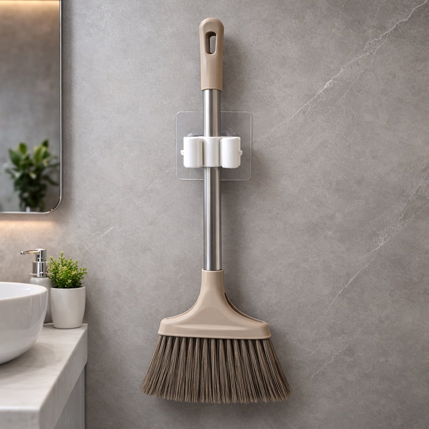 Plastic Magic Broom Holder Wall Mounted (1  Pc)