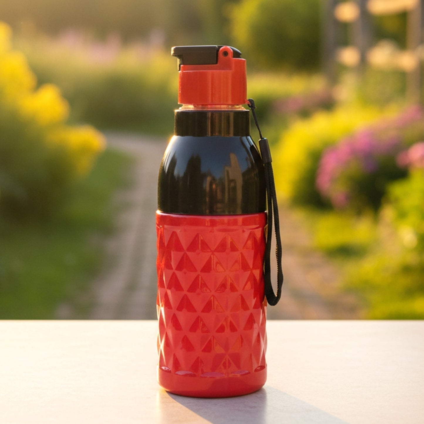 Plastic 400 ML Approx Sports Water Bottle (1 Pc)