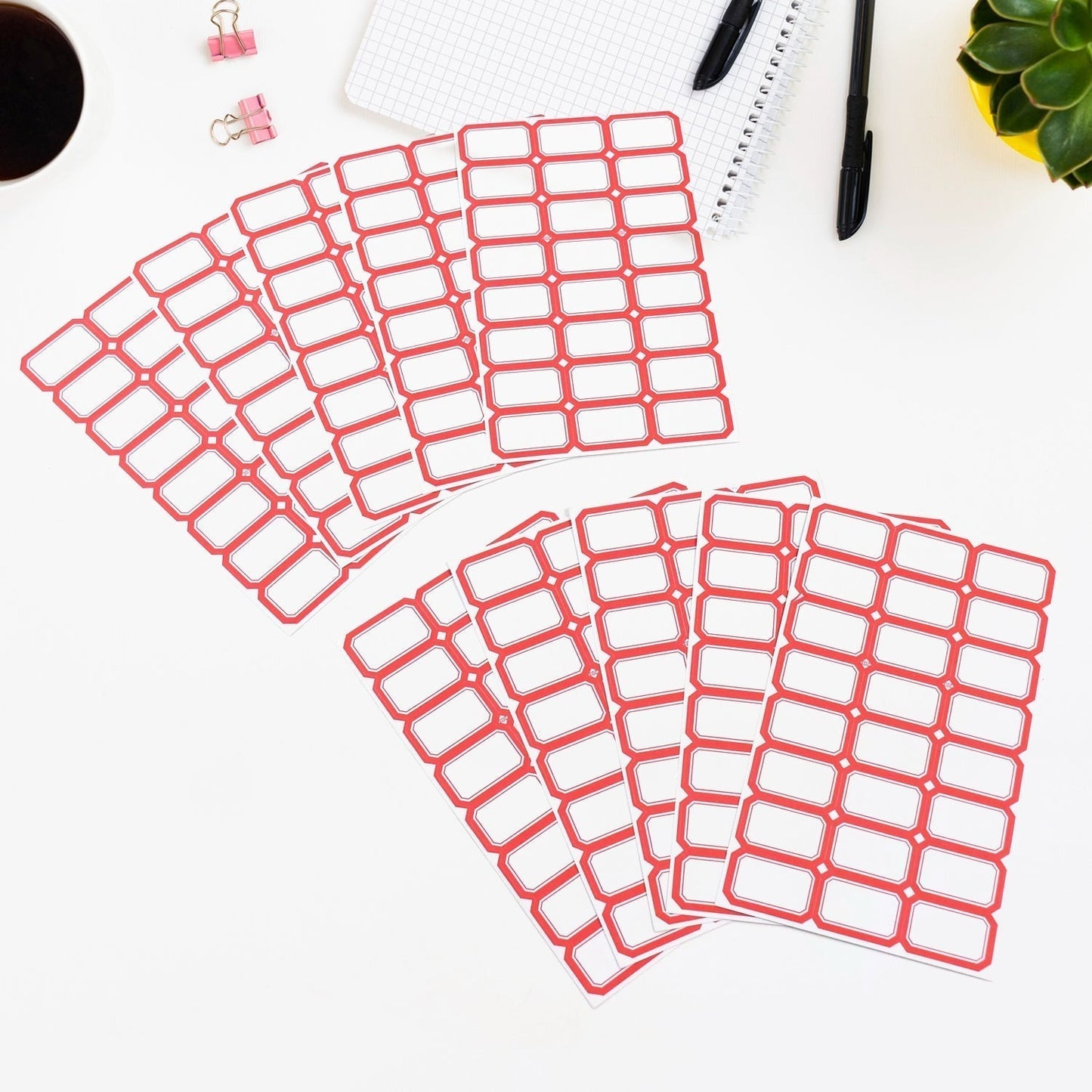 Multipurpose Blank Label Sticker Sheets Pack of Sheets (10 Sheet Set)