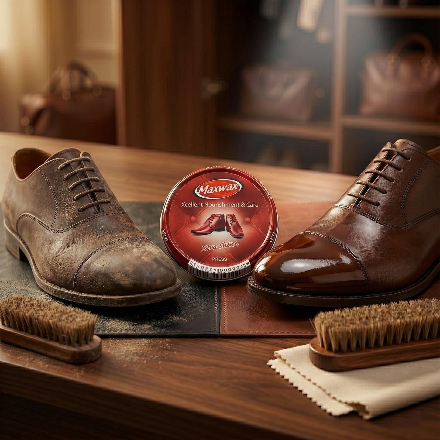 Maxwax Brown Shoe Polish Cream (1 Pc, 40 Gm)