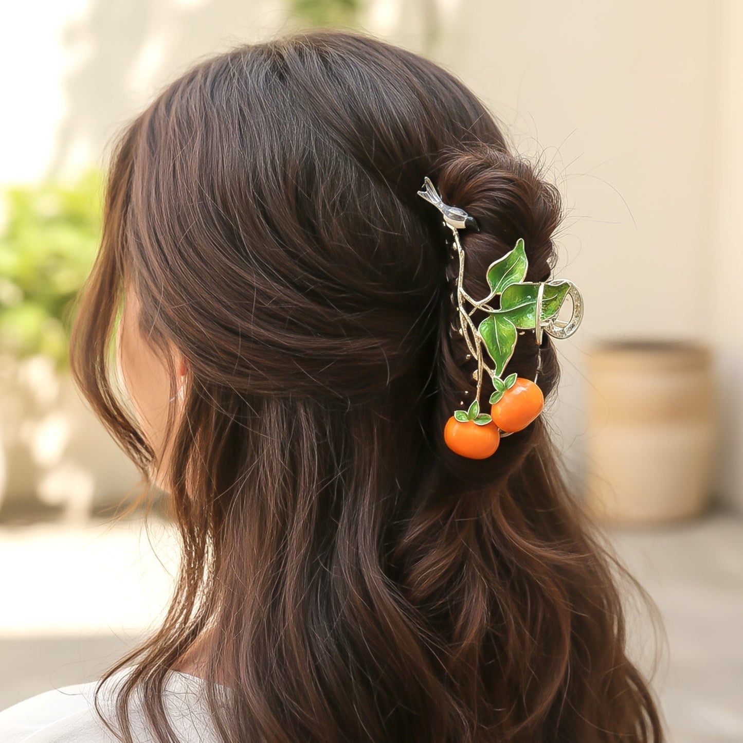 Elegant Fruit & Leaf Decorative Hair Claw Clip (1 Pc)