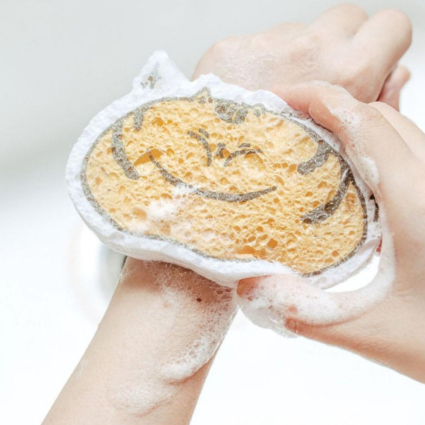 Cartoon Wood Pulp Sponge for Dishwashing  Absorbent Cleaning Pad