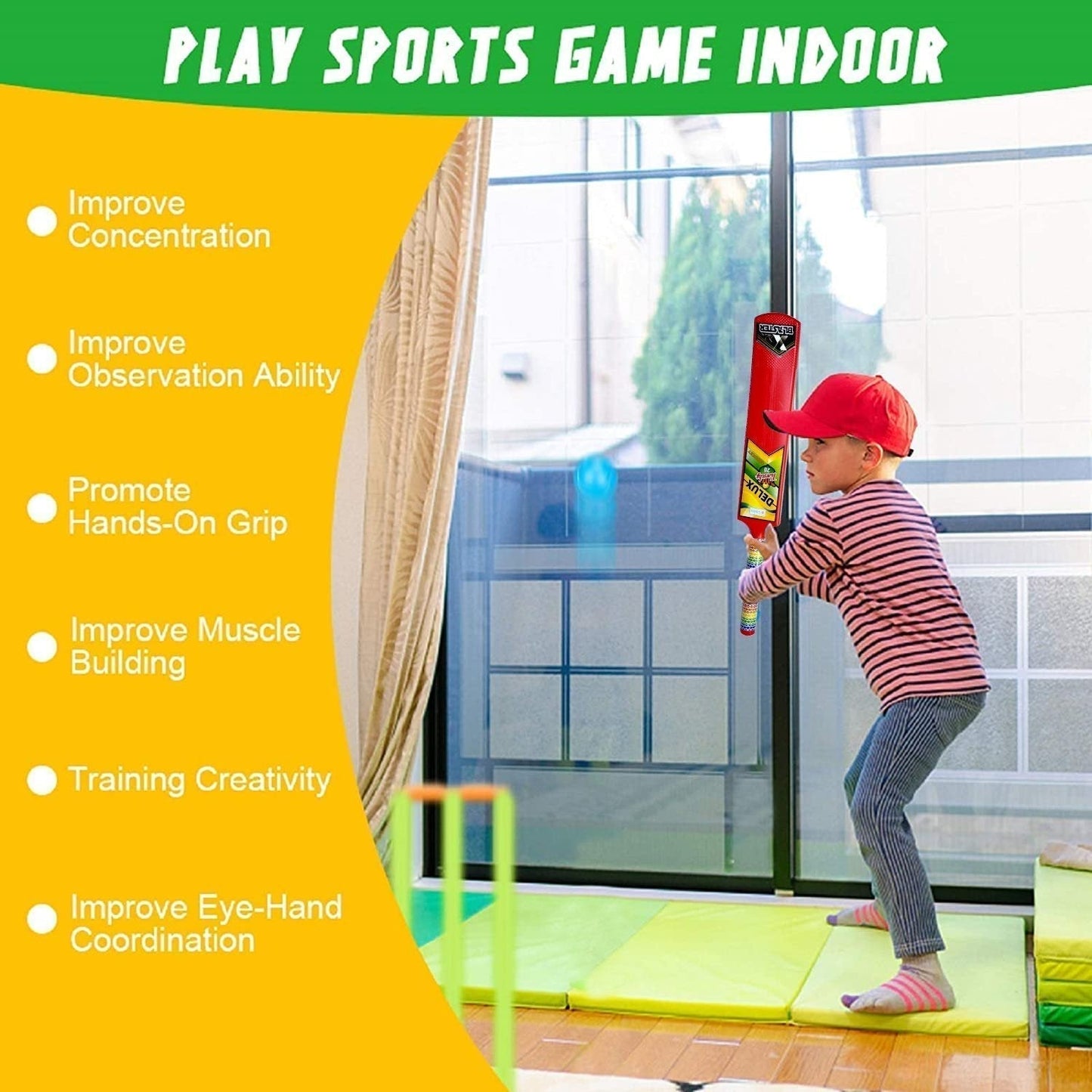 Plastic Cricket Bat Ball Set for Boys and Girls