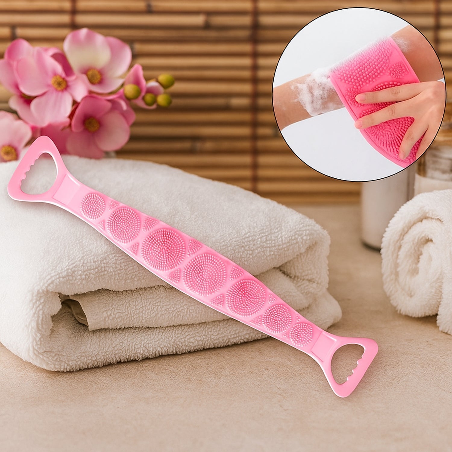 Premium Silicone Back Scrubber Belt â€“ Body Exfoliating Bath Brush