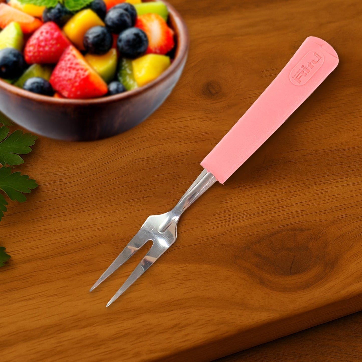 Premium Stainless Steel Fruit Fork Set â€“ 10 Pieces with Soft Non-Slip Handle