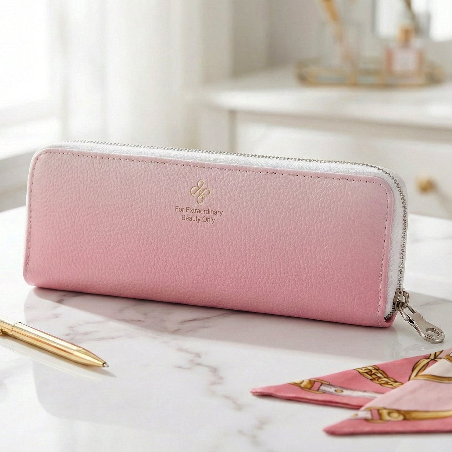 Premium Makeup Brush Storage Pouch with Zip Closure (1 Pc)