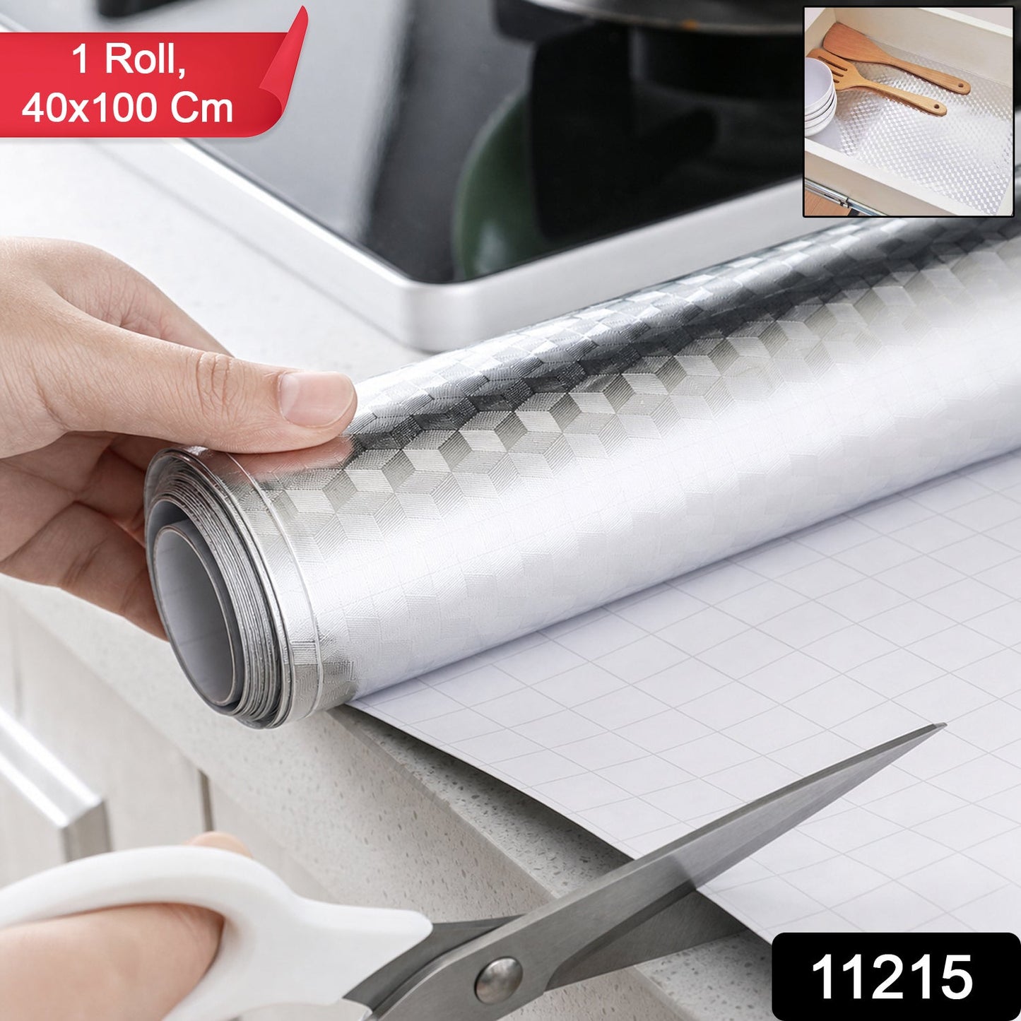 Aluminium Foil Paper Roll Kitchen Wrapping Food Storage Cooking Baking (1 Pc)