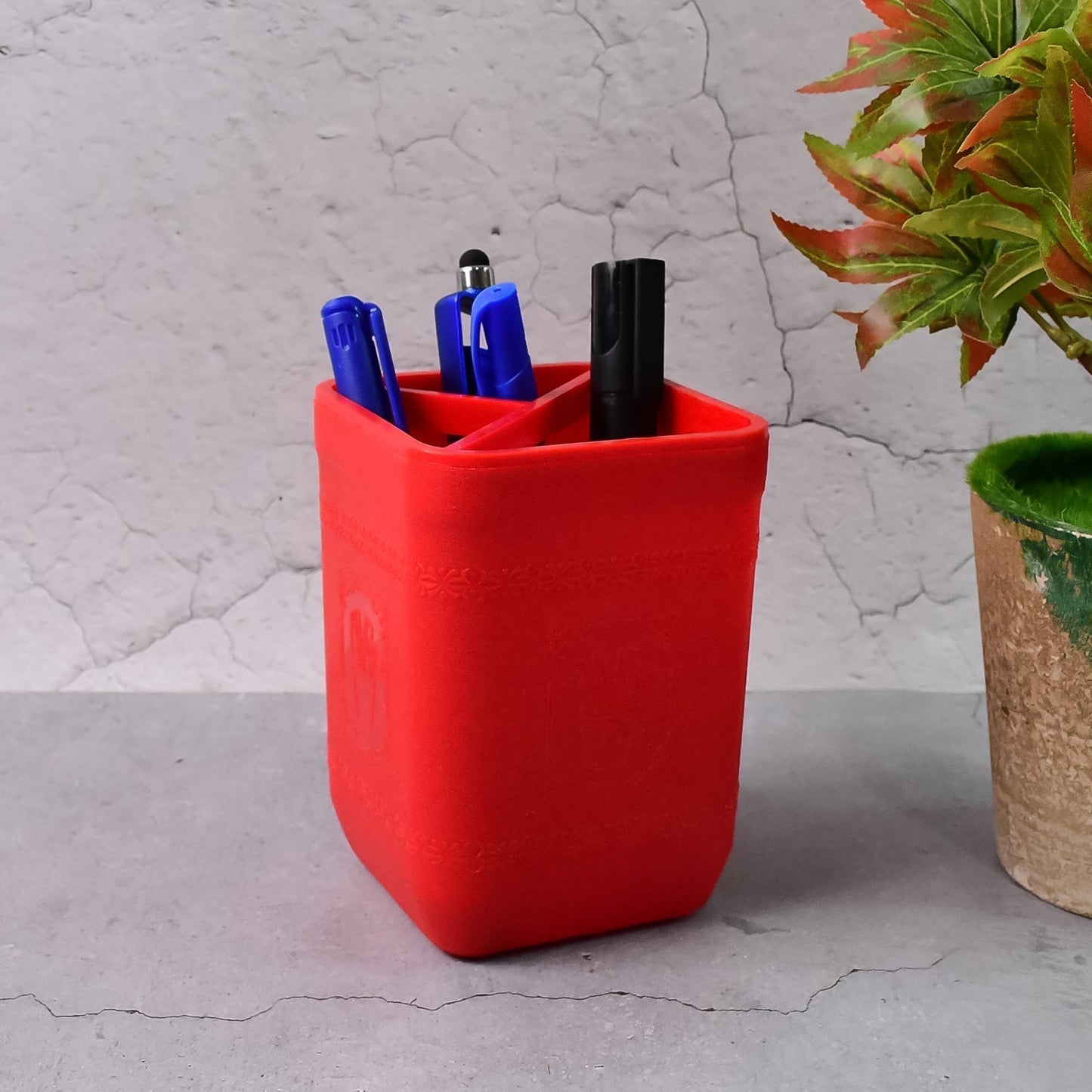 Officemate Pen Stand â€“ Tri-Section Desk Organizer Stationery, Pens, Office Supplies