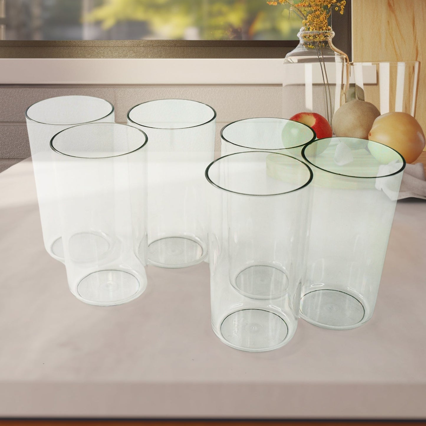 Apex Clear Plastic Tumbler / Glass Set â€“ 6-Piece Unbreakable