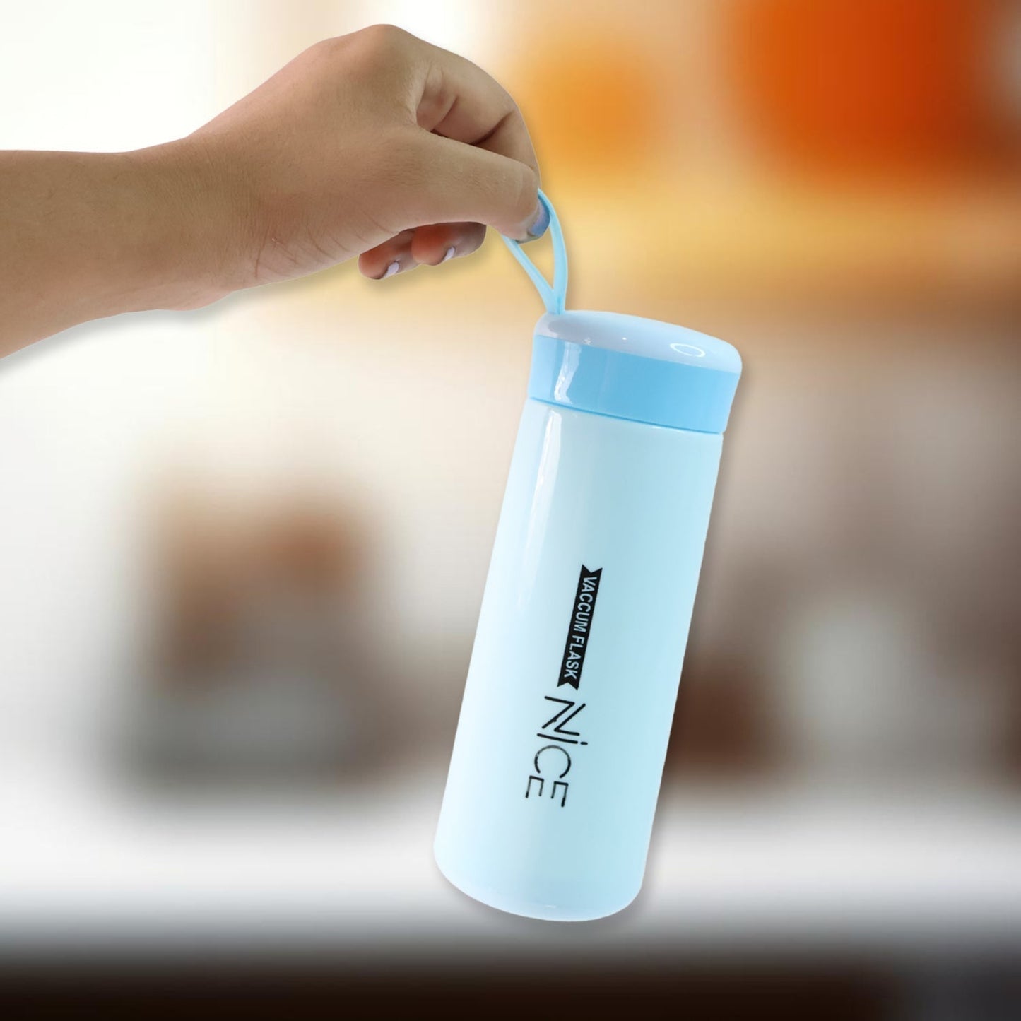 Plastic Flask Water Bottle - (Color Blue / 1 Pc / 400ML)