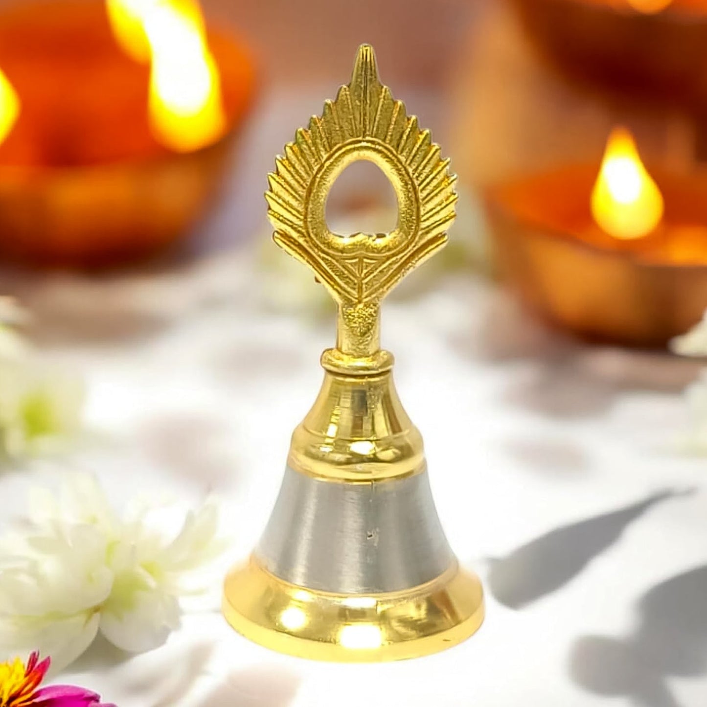 Brass and Steel Temple Ghanti (Pooja Bell) â€“ Decorative Spiritual Accessory