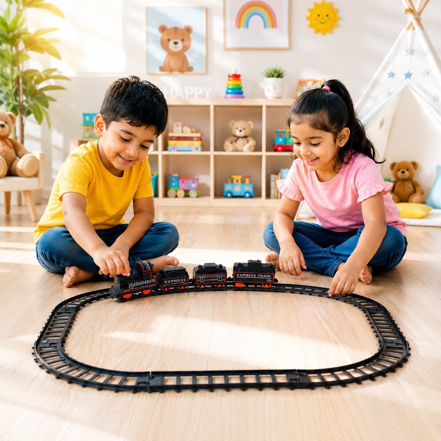 Battery Opera Express Train Track Play Set with Lights & Sounds (1 Set)
