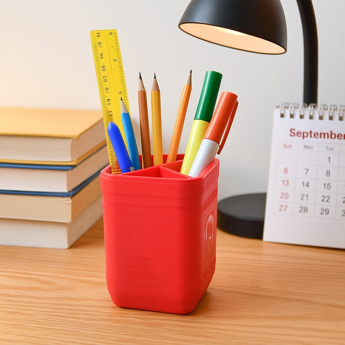 Officemate Pen Stand â€“ Tri-Section Desk Organizer Stationery, Pens, Office Supplies