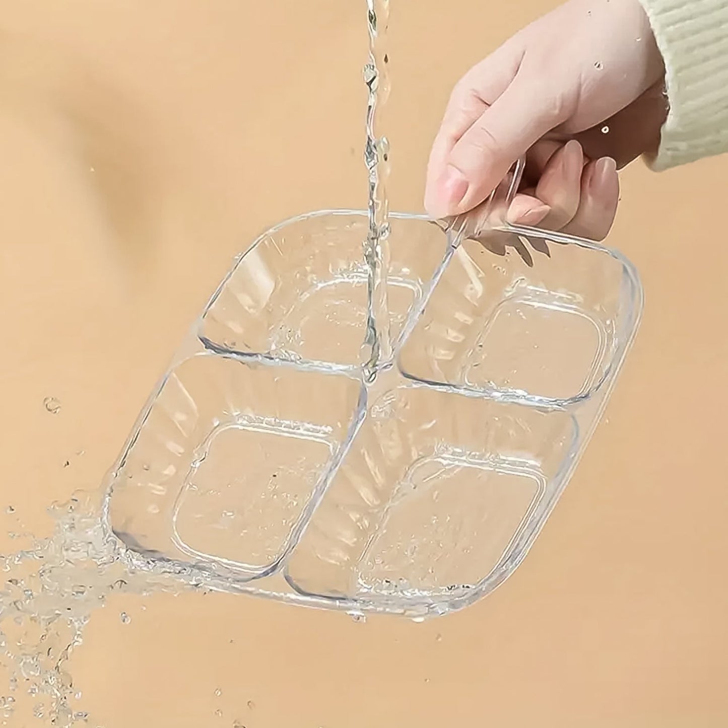 Plastic Kitchen Trays for Serving (4 Compartment / 1 Pc)