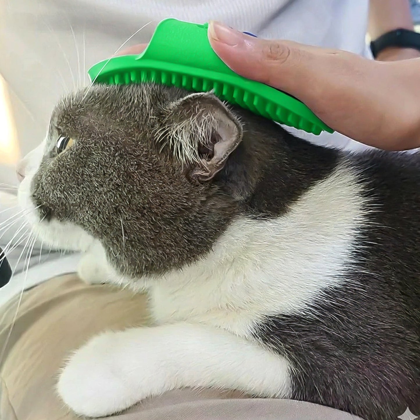 Pet Grooming Bath Brush with Adjustable Hand Strap for Dogs & Cats (1 Pc)