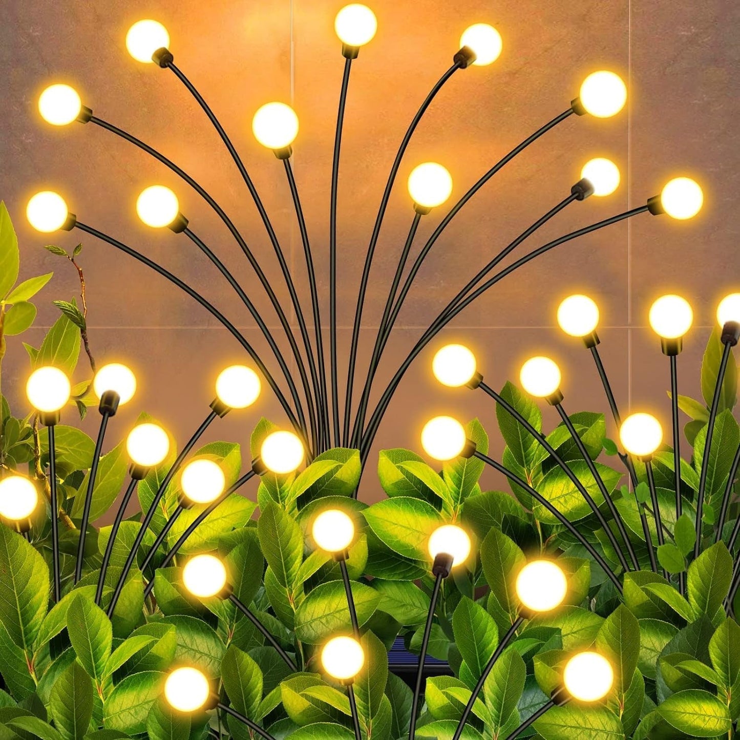 Solar Firefly Lights for Garden Decor (2 Pc, 12 LED Warm)