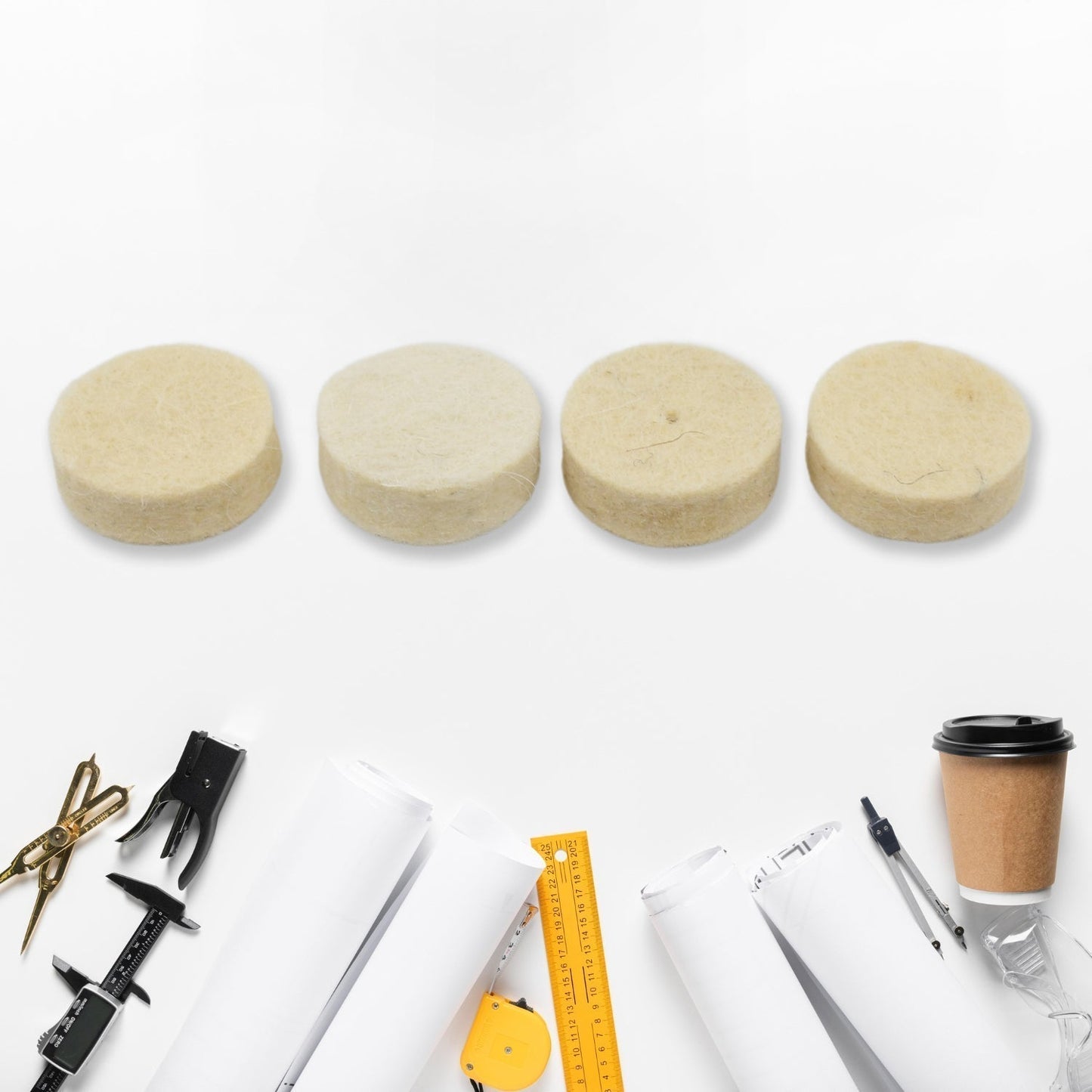 Rotary Tool Accessory Wool Felt Polishing Pad Felt (4 Pcs Set)