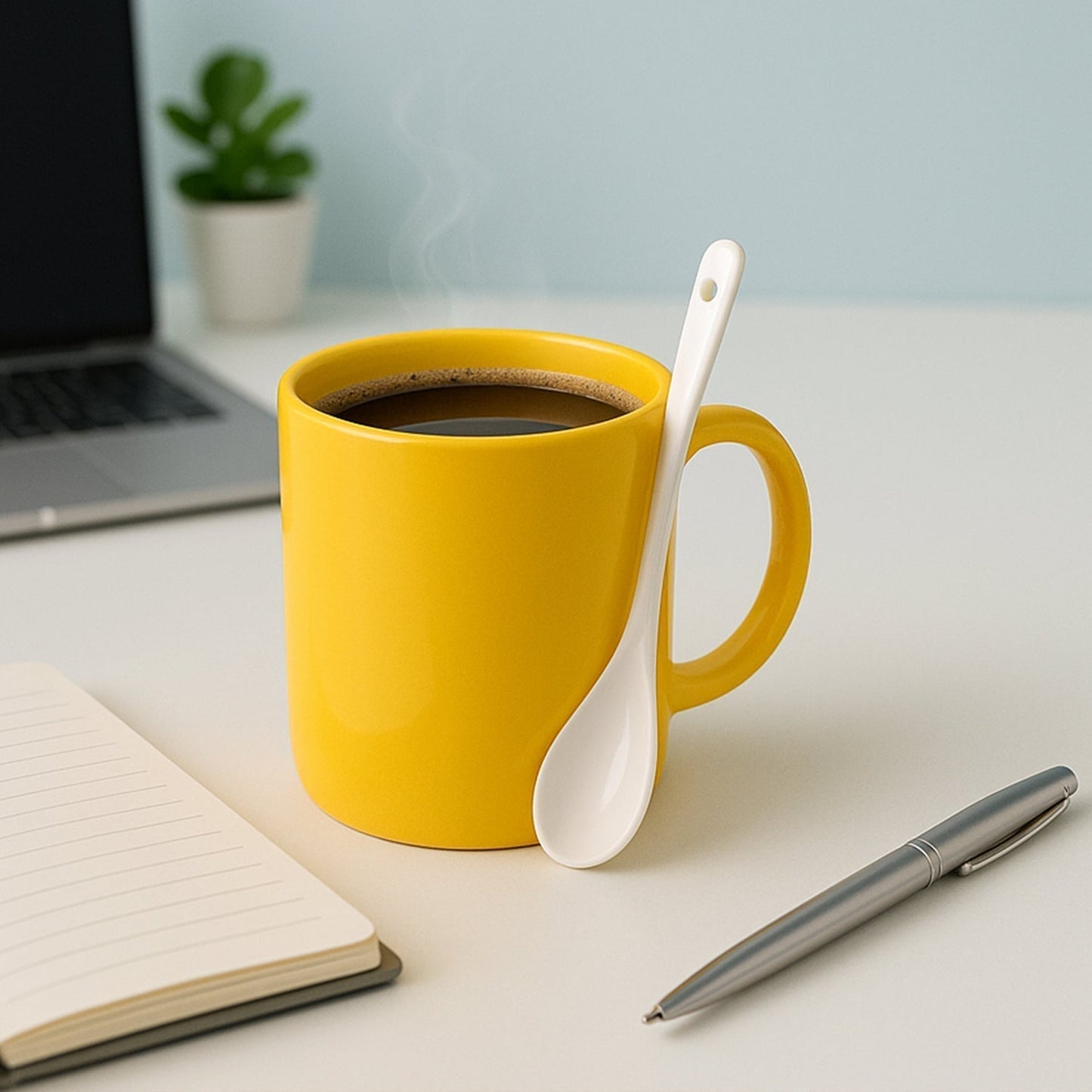 Elegant Plastic Mug with Matching Spoon