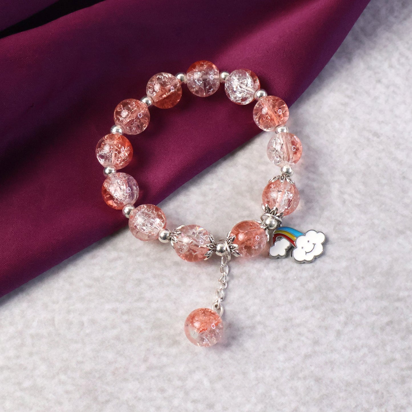 Elegant Crystal Beaded Charm Bracelet